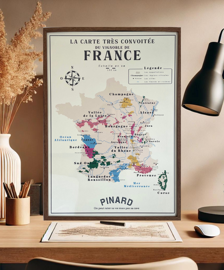 Map of the vineyards of France